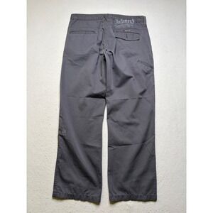 Infamous Pants Mens 34 Gray Y2K Embroidered Straight Leg Streetwear Utility 104